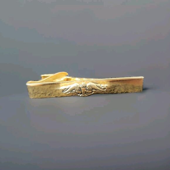 Vintage US Navy Submarine  Warfare Service Tie Bar Clasp Military USN 1960s - Picture 1 of 15
